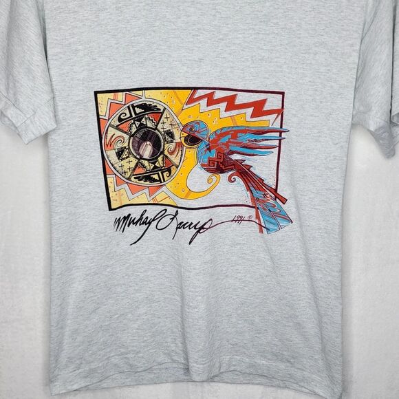 Vintage 1991 Native American Art T Shirt Size Medium - Picture 3 of 7